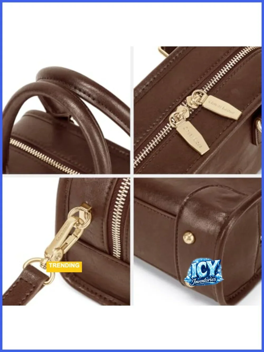 Genuine Leather Crossbody Bag with Adjustable Strap and Multiple Pockets for